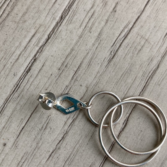 Sterling long dangle earrings with posts - Picture 4 of 4